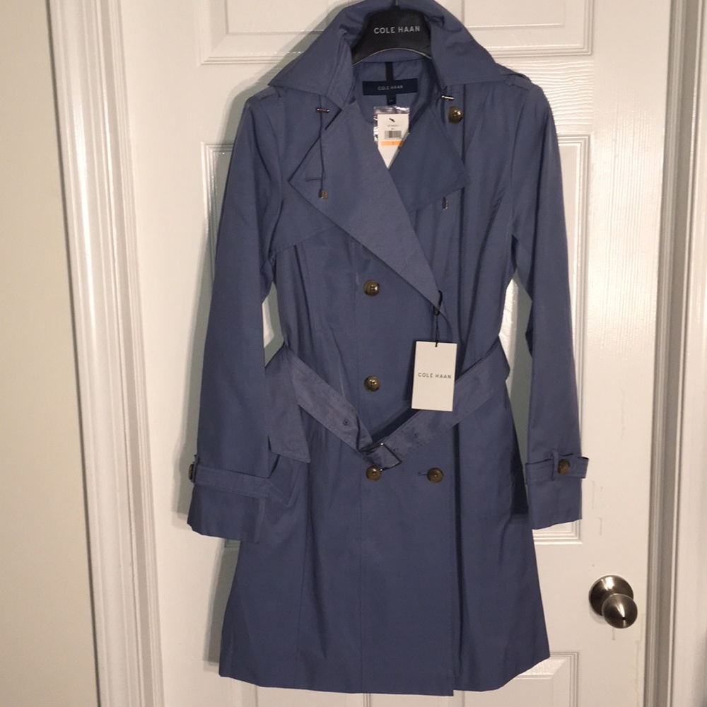 NWT Cole Haan Belted Trench Coat Size Small - Picture 2 of 8